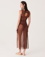 VESTIDO TULE MARROM GI NEW 