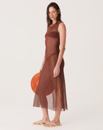 VESTIDO TULE MARROM GI NEW 