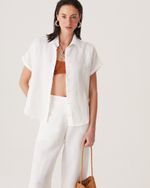 Pantacourt de Linho Off White Monica NEW