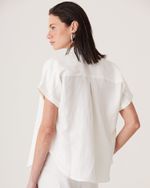 Pantacourt de Linho Off White Monica NEW