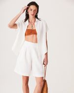 CAMISA MANGA CURTA DE LINHO OFF WHITE MANU NEW