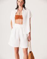 CAMISA MANGA CURTA DE LINHO OFF WHITE MANU NEW