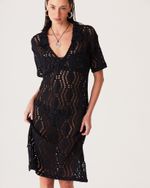 Vestido Longo de Tricô Preto NEW