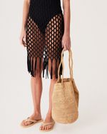 VESTIDO HANNA MIDI MACRAME PRETO 