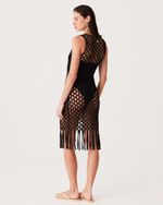 VESTIDO HANNA MIDI MACRAME PRETO 