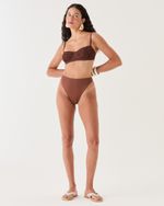 CALCINHA BIQUÍNI HOT PANTS CAVADA MARROM LIZ