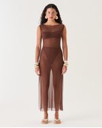 VESTIDO TULE MARROM GI 