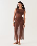 VESTIDO TULE MARROM GI 