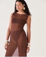 VESTIDO TULE MARROM GI 