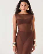 VESTIDO TULE MARROM GI 