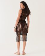 VESTIDO HANNA MIDI MACRAME PRETO 