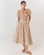 SAIA MIDI ESTAMPADA LINHO WAVES AYA