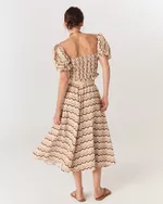 SAIA MIDI ESTAMPADA LINHO WAVES AYA