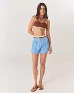 SHORT ELISE ATOALHADO AZUL 