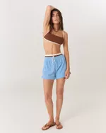 SHORT ELISE ATOALHADO AZUL 