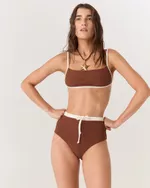 TOP BIQUÍNI FAIXA MARROM LANNA