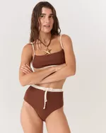 TOP BIQUÍNI FAIXA MARROM LANNA