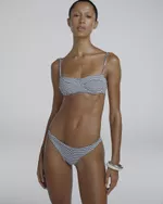 TOP BIQUINI MEIA TAÇA PRETO E BRANCO STEFANNY