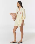 SHORT ALFAIATARIA DE LINHO MANTEIGA PRI 
