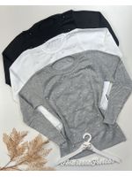 Tricot Manga Longa Perolas Preto