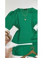 Conjunto Jogger Manga Princesa Verde Bandeira 