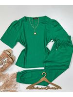 Conjunto Jogger Manga Princesa Verde Bandeira 