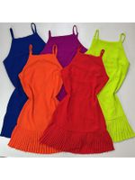 Vestido Barra Plissada de Alcinha Verde Lima