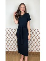 Vestido Midi Malha Nózinho Preto 