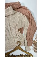 Maxi Tricot Gola Alta Rosé
