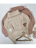 Maxi Tricot Gola Alta Rosé