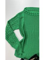 Blusa Tricot Detalhes Trançados Verde 