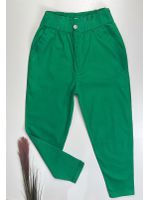 Calça Mom Sarja com Elastano Verde Bandeira 