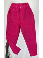 Calça Mom Sarja com Elastano Pink 