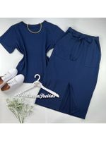 Conjunto Moletinho Saia Azul Marinho