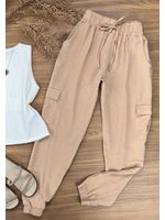 Calça Jogger Cargo Crepe Duna Nude 