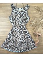 Vestido Plissado Onça 