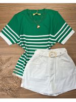 Blusa Com Detalhes em Listras 