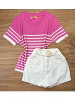 Blusa Com Detalhes em Listras 