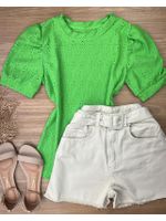 Blusa Malha Laise Verde Verde Pistache