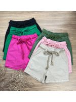 Short Sarja Cinto Trançado Verde
