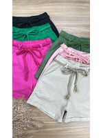 Short Sarja Cinto Trançado Verde