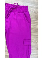 Calça Jogger Cargo Crepe Duna Rosa Pink