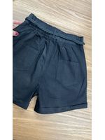 Short Sarja Cinto Trançado Preto