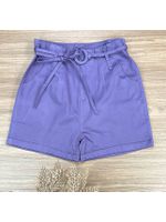 Short Sarja Cenoura Com Cinto Uva 