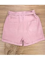 Short Sarja Cenoura Com Cinto Rosê 