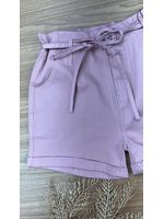 Short Sarja Cenoura Com Cinto Rosê 