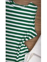 Blusa Regata Canelada Com Listras Verde Escuro 