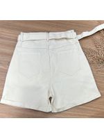 Short Sarja Cenoura Cinto Fivela Off White
