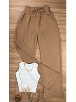 Calça pantalona crepe duna Nude