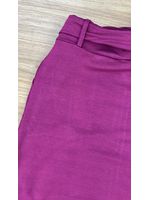 Conjunto Moletinho Saia Mid e Blusa Gola Alta Fucsia 